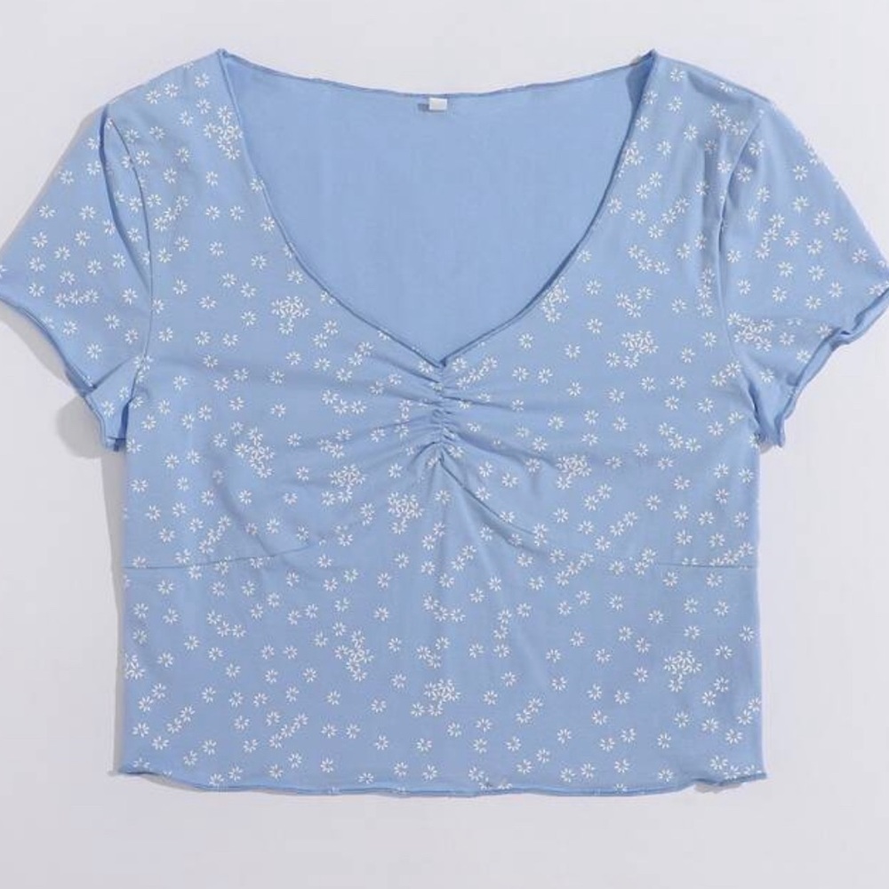 V-Neck Lettuce Trim Tee